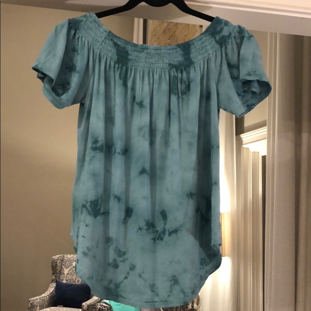 Express blue off shoulder top